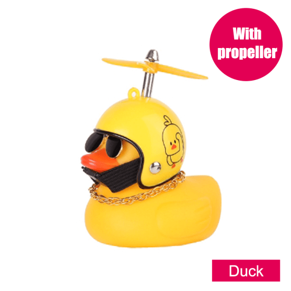 Liten gul anka bil prydnader Motorcykel vindjacka anka bil Tiktok Duck Press lamp+strap