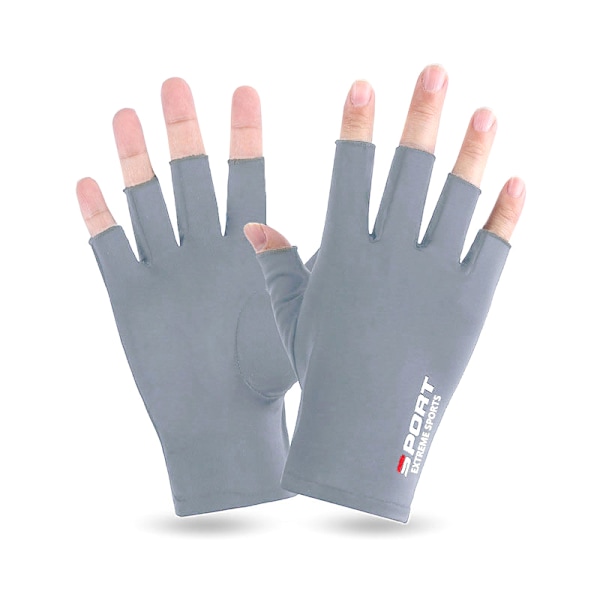 Anti-UV Herr Dam Fiskehandskar Antisladd Spring Summer Ice Co Light gray