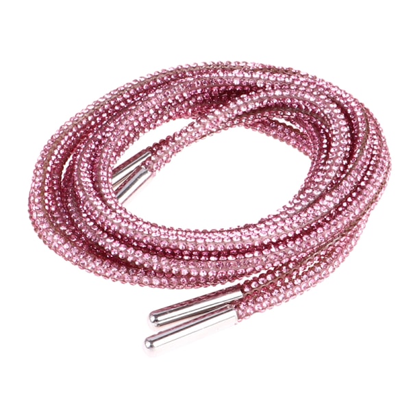 1 Par/2 stk Rhinestone Shoe Lace Luksus Diamond Shoelace Sneaker Pink