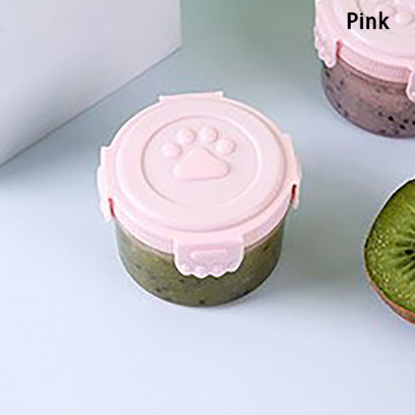 1 st Plastdressingsbehållare Sås Sallad Kylskåp Förvaringsburk Pink