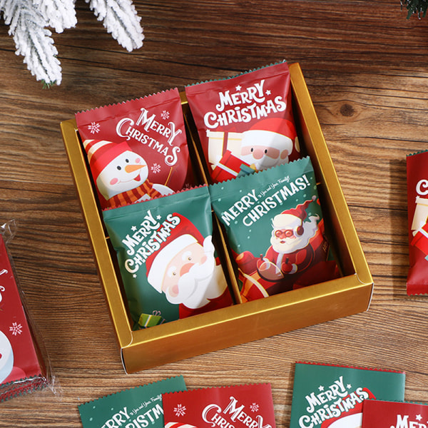 100 stk Christmas Hot Seal poser Biscuit emballage Xmas nytår