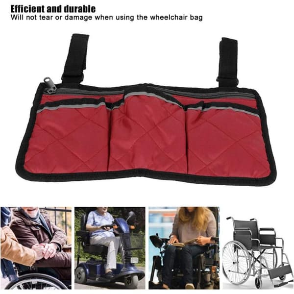 5 farver kørestol side organizer taske multi lommer armlæn st red