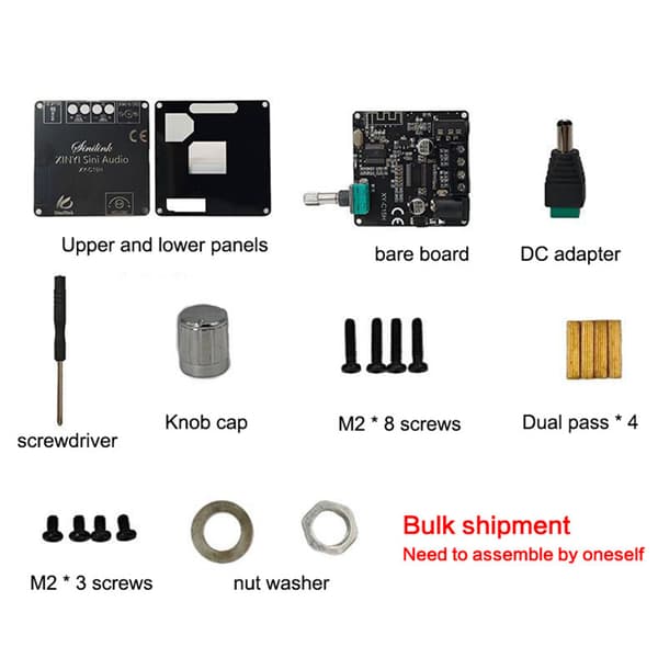 2*20W Bluetooth 5.0 Effektförstärkare Klass D o 10W~100W Stereo M