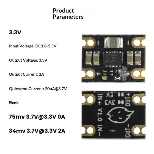 TPS63802 Mini-litiumakkua tehostava moduuli DC 1.8-5.5V tulo 2 A2
