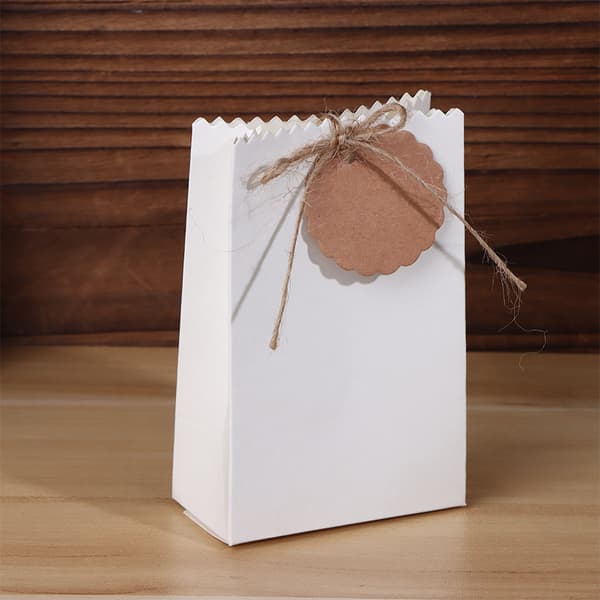 20/50 st Retro Kraftpapper Presentförpackning Kakgodis Förpackningspåse White 20pcs