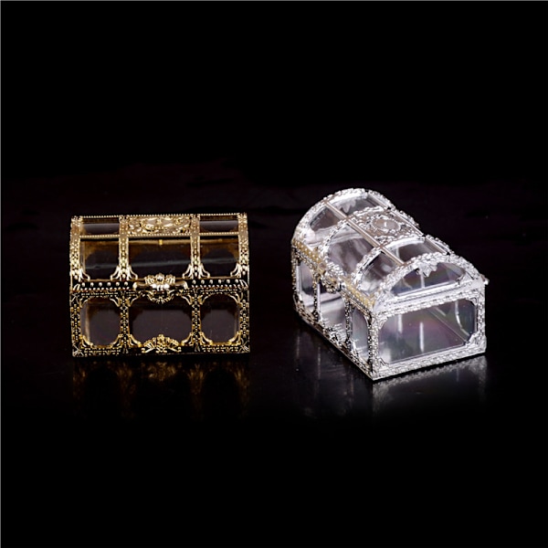 Mini Treasure smykkeskrin Bryllupsfest Brusebad Plast Candy Bo