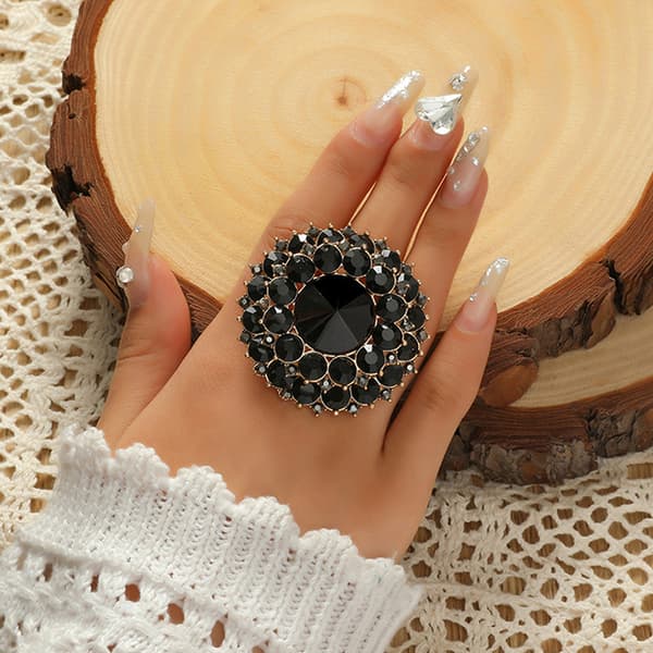 Crystal Stone Ring til Kvinder Vintage Kvinde Bryllupsfest Juvel A6