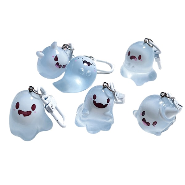 Halloween Jelly Ghost Nøkkelring 3D Tegneserie Glow-in-the-dark Elf A3