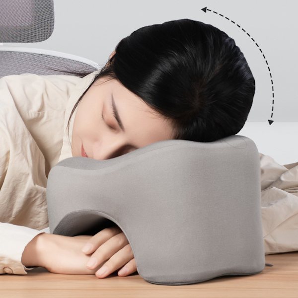Reisepute U-formet ren minneskum nakkepute for fly Black