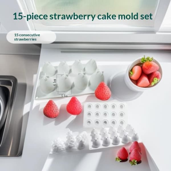 Silikon bakeformer for jordbær fruktdessert moussekake A6