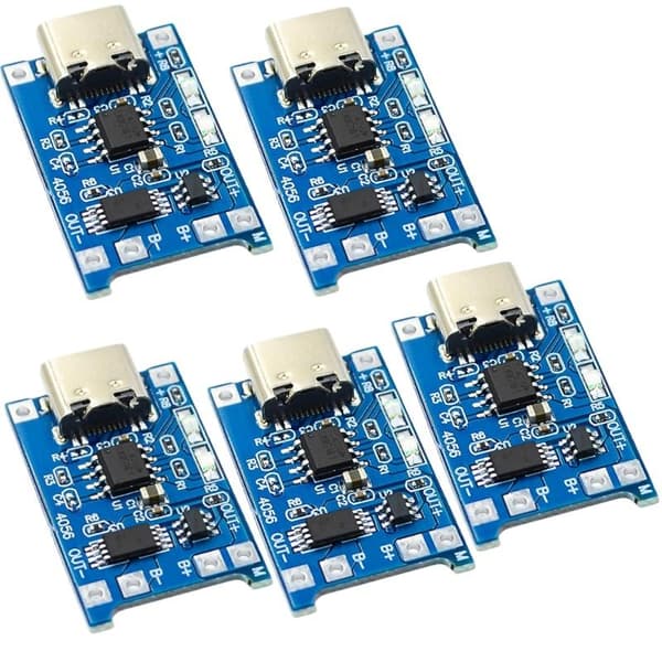 5 STK TP4056 18650 5V Lithium Batteri Opladningsmodul Med 5PCS
