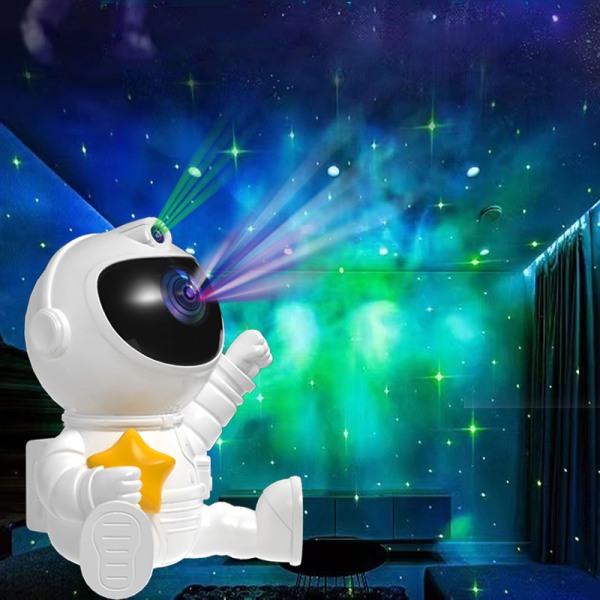 Astronaut Stjernehimmel projektor LED Galaxy Nebula Lampe Børnenatlys med  Timing Fjernbetjening 2fe8