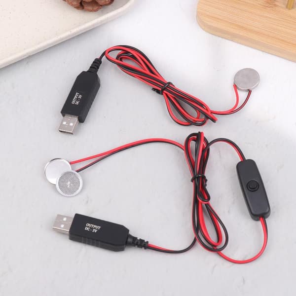 USB-3V CR2032-akkulaturijohto kytkimillä kelloon A1 1m no switch