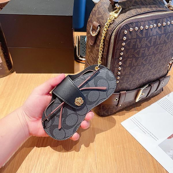Retro Camellia Portable Solglasögon Case Myopia Glasögon Förvaring Brown