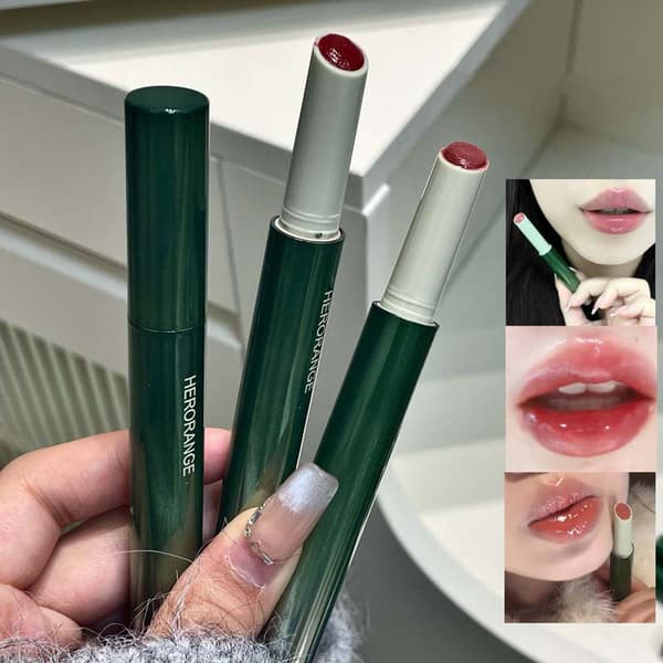 Vannblank Speil Solid Lip Gloss Lepper Plumper Leppepomade Skjønnhet A1