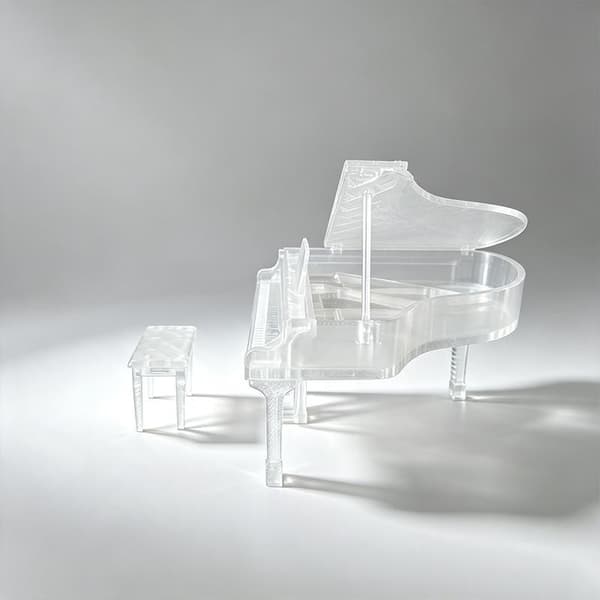 Miniatyr Transparent Pianostol Kit Prydnad 1/12 Dockhus S