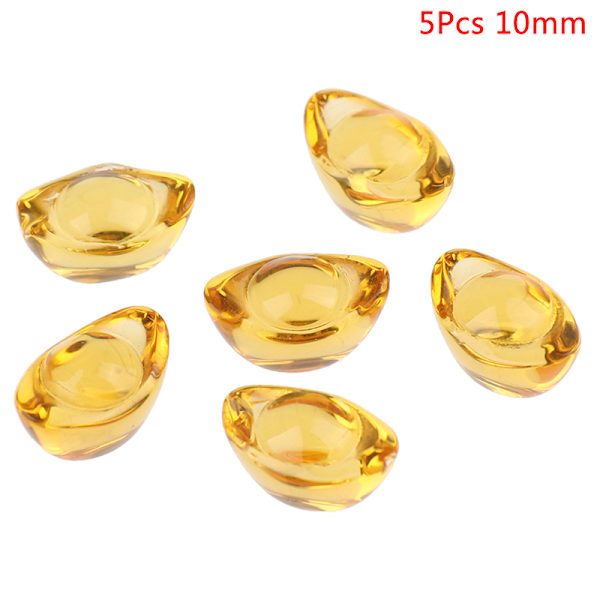 5 stk Yuanbao Feng Shui Yuan Bao Ingot Lykke Hjem Velsignelse Dekor 10mm