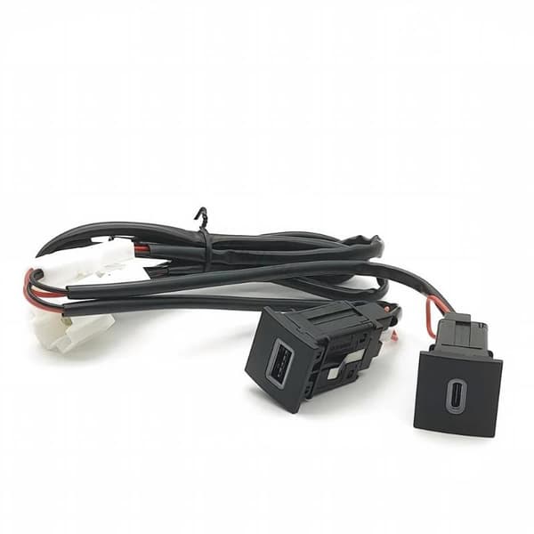 NY Rød LED Bil USB-lader PD Hurtiglading Telefonladeadapter A3