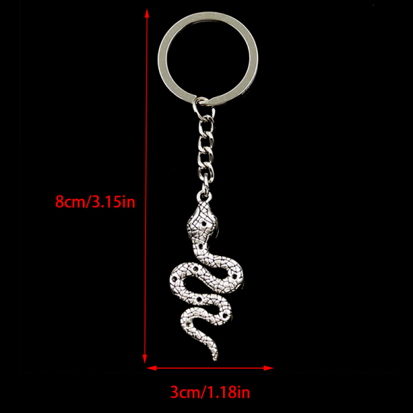 Irregular Winding Snake Pendant Keychain Hip-hop Punk Style Pen