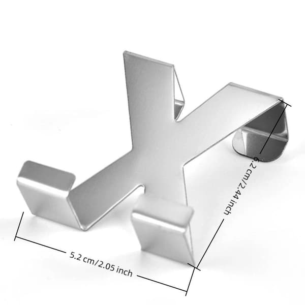 X-formet badeværelsesskab i rustfrit stål, bagkrog, knagerække Silver 5pcs
