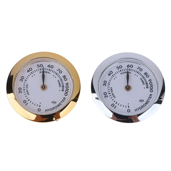 Direct Pin Embedded 37mm Pointer Mini Termometer Hygrometer Fo Hygrometer Gold
