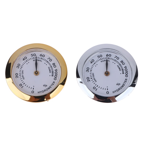 Direct Pin Embedded 37mm Pointer Mini Termometer Hygrometer Fo Thermometer Gold