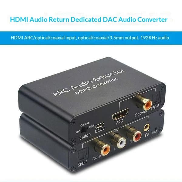 ARC o Return Converter HDMI-adapter Lydstyrkejustering DAC o ARC