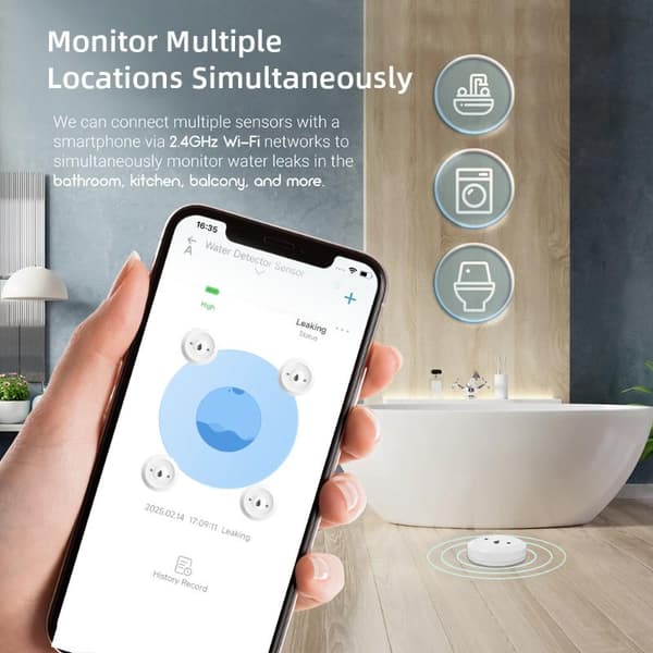 Smart vandlækagesensor 3.0 oversvømmelseslækagesensoralarm APP Remo