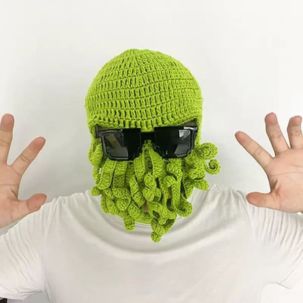 Blæksprutte Blæksprutte Bomuldshat Skør Fest Blækspruttehat Balaclava Hat Red