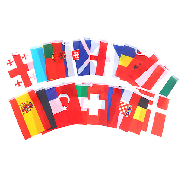 2024 EM-fotbollsmästerskap Vimplar Flaggor Europeiska Flaggor 14x21cm