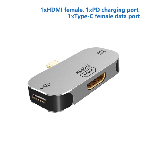 3 i 1 HDMI USB Type-C PD Hub DP/Mini DP Adapter 100W PD Fast C A1