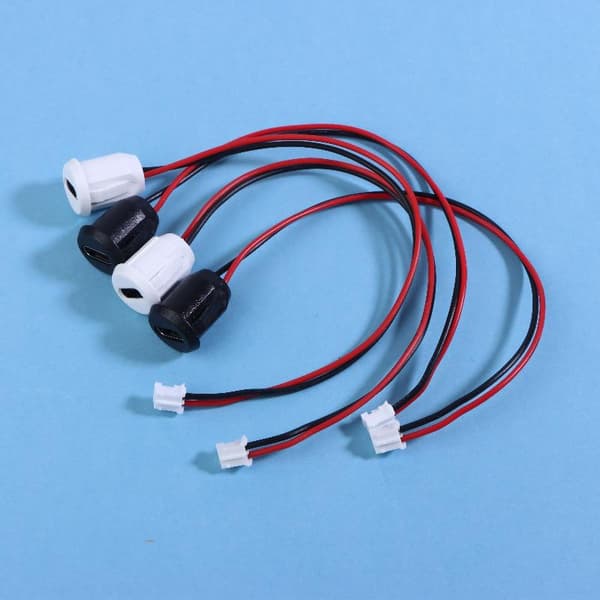 2/5/10PCS Anslutning Typ-C Hona Chassi 2 Pin Typ-C Hona S White 2Pcs