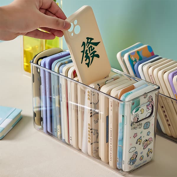 Ins Transparent Telefon Etui Organizer Opbevaringsboks Desktop Acryli Clear