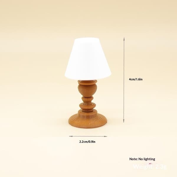 Mini klassisk bordlampe modell dukkehus dekor bygning sand T B