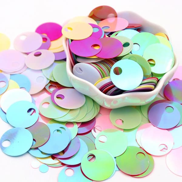 20g 20mm Flate Runde Paljetter Store Hull Løse Paljetter A38