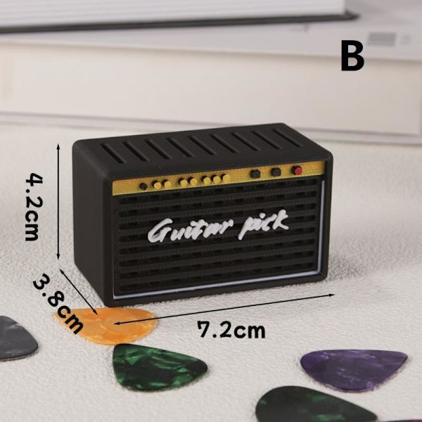 Gitarrplektrumhållare 3D-printad förstärkare Gitarrplektrumhållare Box Organ D