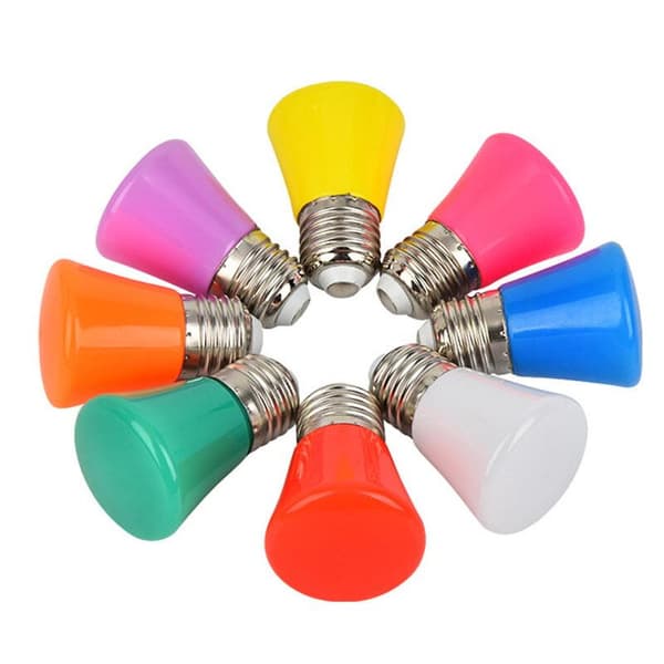 2w E27 Led Pære Rød Blå Grønn Rosa Gul Hvit 8-lysfarger Blue 220V