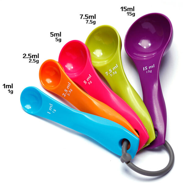 5PC Style Kitchen Colourworks Mätkoppar Sked Kopp Bakning