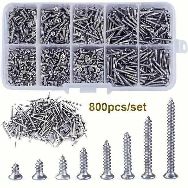 800 kpl itsekierteittäviä puuruuveja 800PCS