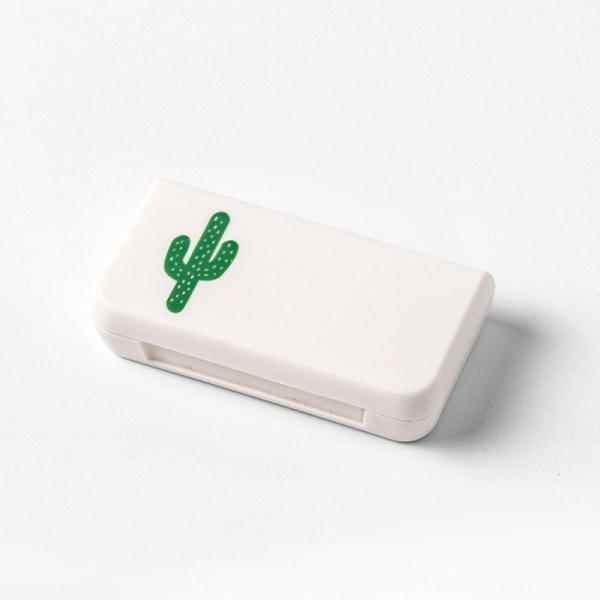 3Grids Mini Pille Etui Plast Reise Medisin Box e Lite bord Cactus