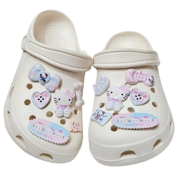 12 st e Bow Bone Hello Kitty Skodekor för träskor sandaler