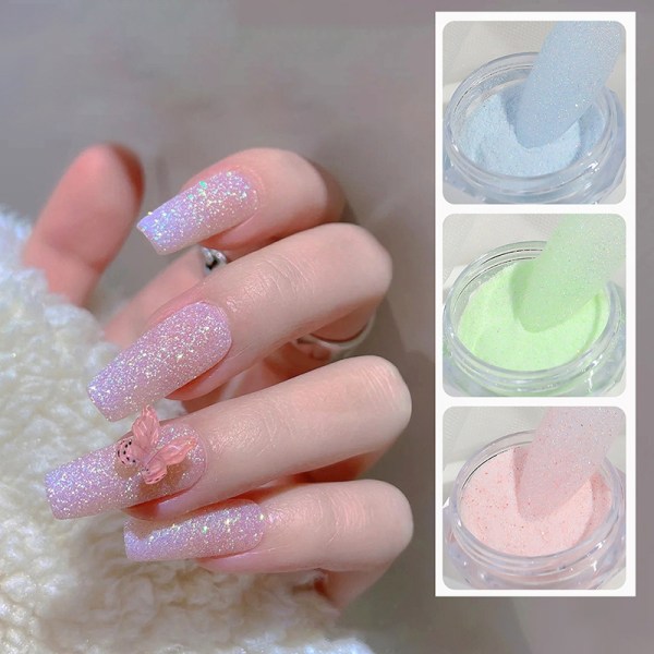 Nail Aurora Glitter Nail Shining Flour Negledekorasjon Nail Pai Dark green