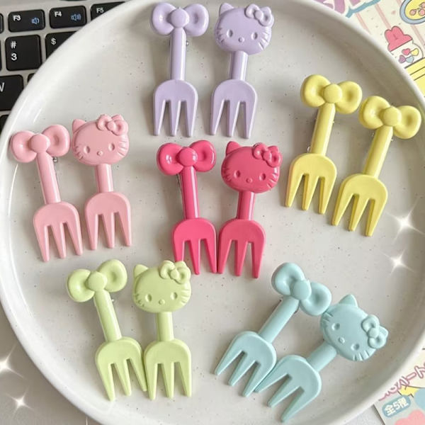 Piirretty Hedelmähaarukka Hammastikut ja Eläimet Valikoima Mini Lounasboksi 10PCS