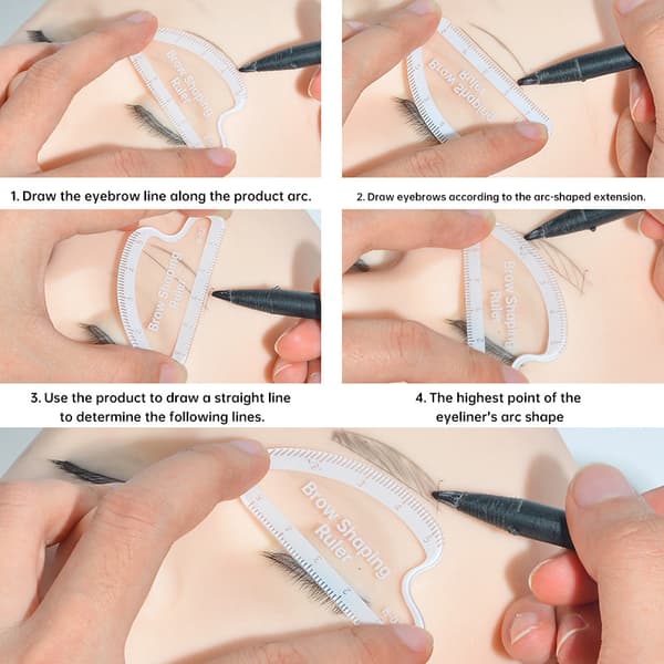 Microblading Brynkartleggingslinjal Rask Brynforming Design Mål