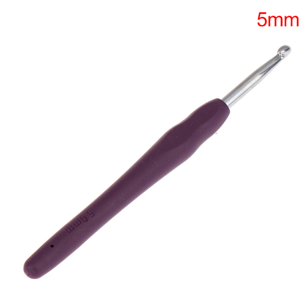 1 stk 2,0-6,0 mm regnbue myk håndtak hekle gummikrok 5.0mm