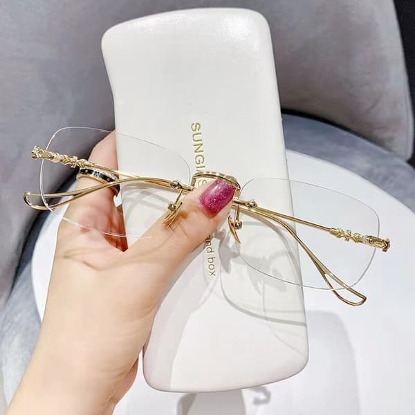 Photochromic Anti Radiation Rammeløse Briller For Kvinner Menn Rec Silver normal