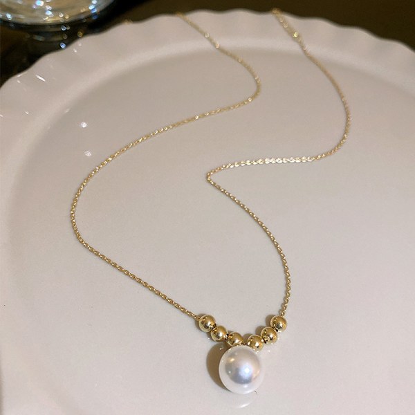 Elegant delikat perle anheng kragebenet halskjede for kvinner Fash