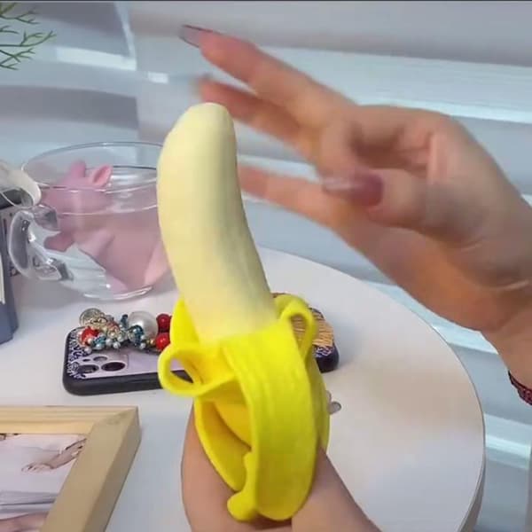 Realistisk Banan Sanselegetøj Strækbart Langsomt Stigende
