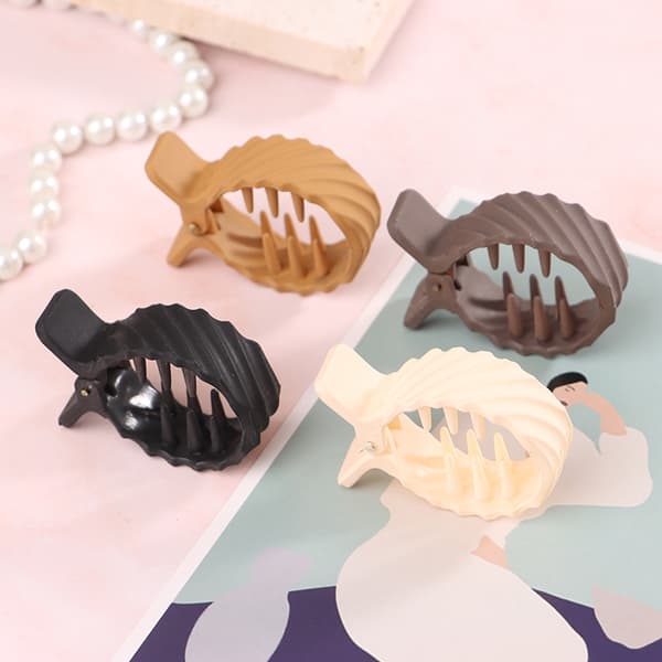 1 kpl High Ponytail Kiinteä Claw Clip Pyöreä Hiusneula Naaras Selkä Hea White