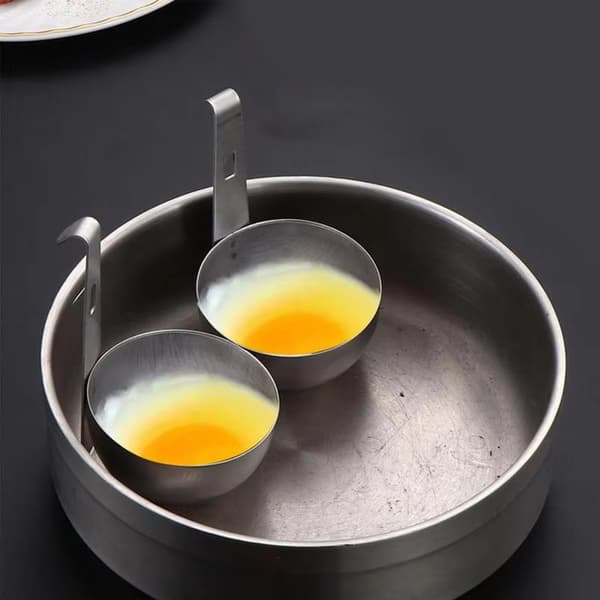 Eggekoker for posjerte egg, non-stick stor eggposjeringspanne B